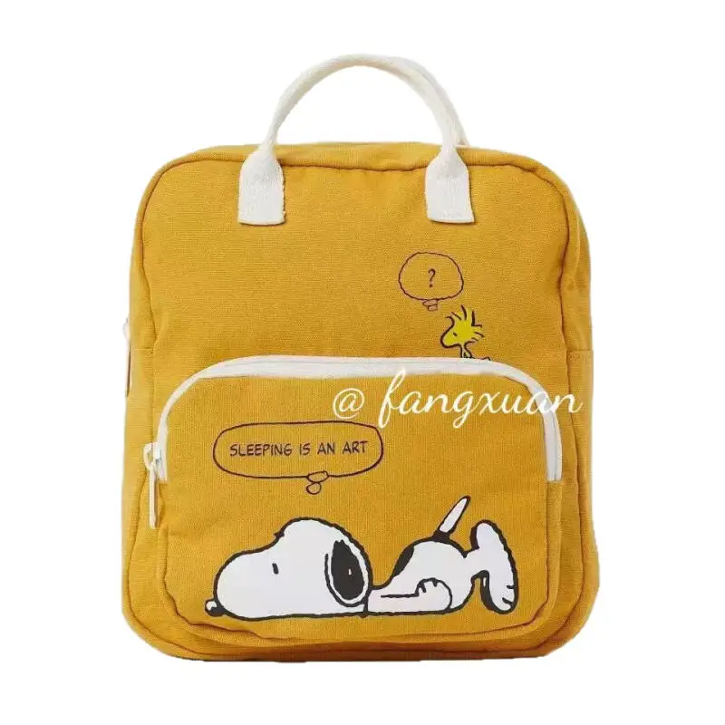 Yellow Snoopy Mini Backpack Cute Lightweight Small Rucksack Daily Casual Student Outdoor Travel Shoulder Bag Bulk Wholesale