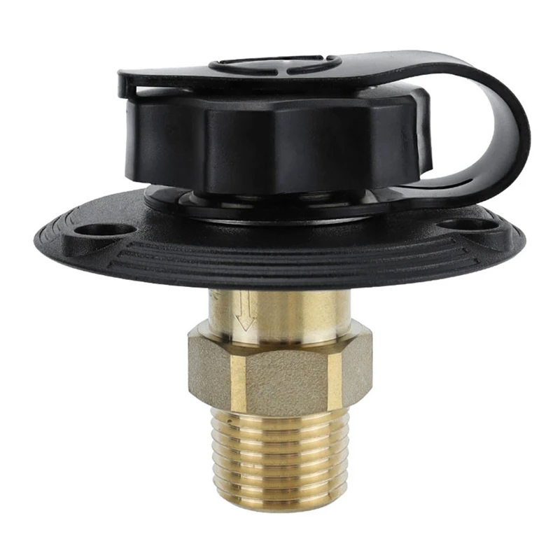 Flange Ring Leak Proof Threaded Connector With Check Valve For Rv Boat Trailer Marine (With Hose Elbow)