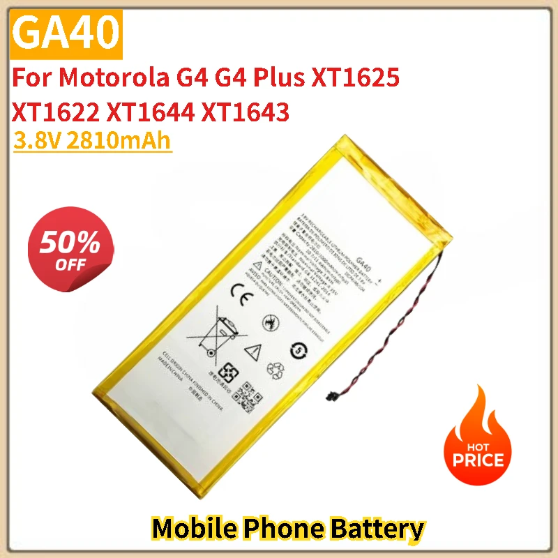 

GA40 Battery 3.8V 2810mAh For Motorola G4 G4 Plus XT1625 XT1622 XT1644 XT1643 Phone Replacement Battery Brand-New High Quality