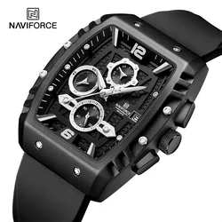 NAVIFORCE New Luxury Men's Watch Casual Waterproof Chronograph Luminous Quartz Wristwatch Silicone Strap High Quality Clock 2023