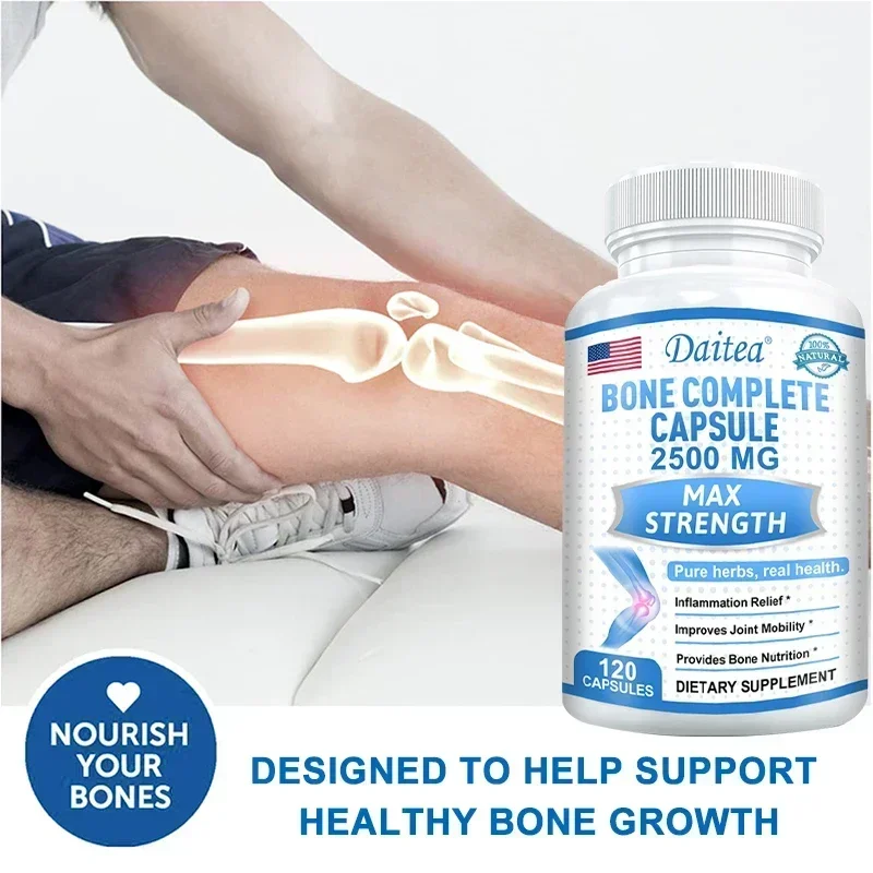 Bone Complete Capsules, Containing Calcium and Vitamins D, K & C, for Joint Health, Bone, Skin, Nail Health, and Osteoporosis