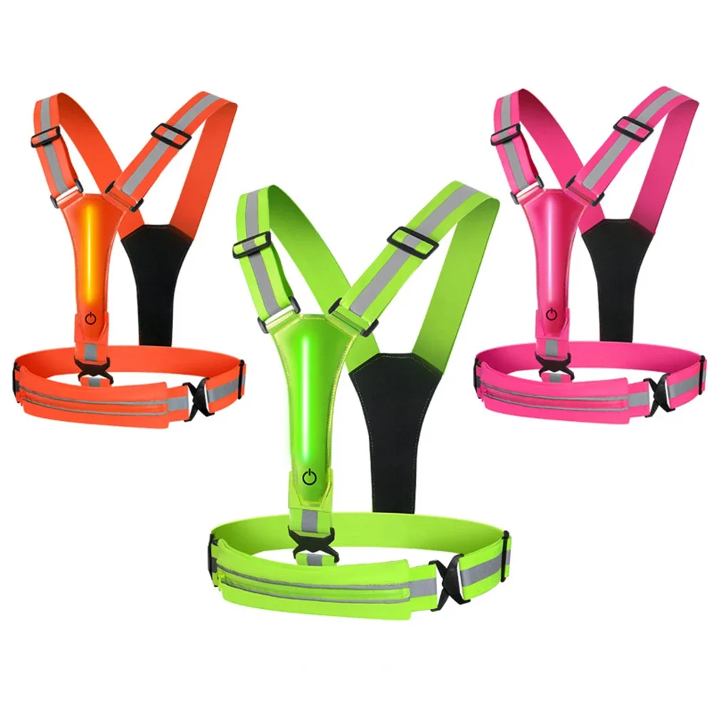 

LED Reflective Vest Light Up Running Vest Adjustable Waist/Shoulder Reflective Safety Vest USB Rechargeable for Women Men Kids