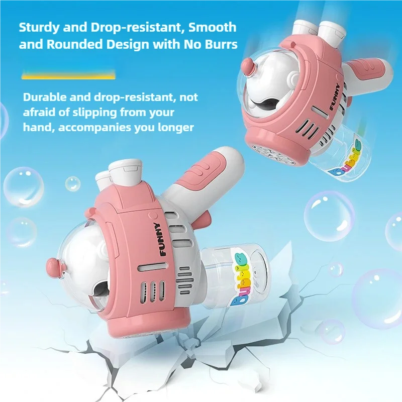 2025 SpaceElectric 버블 건 어린이 장난감 거품 기계 가벼운 여름 야외 파티 게임과 자동 비누 송풍기 어린이 선물