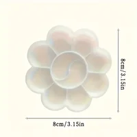 30-Pack Mini Flower-Shaped Plastic Palette Set, Ideal for Watercolor, Acrylic & Gouache Mixing - Art Supplies 3
