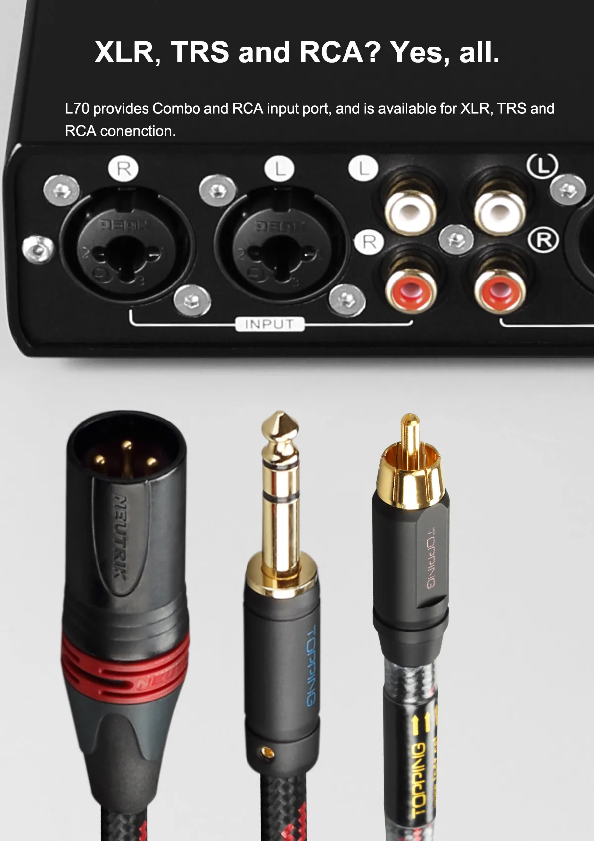 LEAUDIO Topping L70 Full Balanced NFCA Headphone Amplifier 4Pin XLR/4.4 - View #8