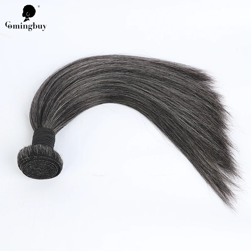 Grey Sliver Human Hair Bundles And Closure Grey Hair Extensions Straight Vietnamese Virgin Saltand Pepper Hair In Bulk Comingbuy