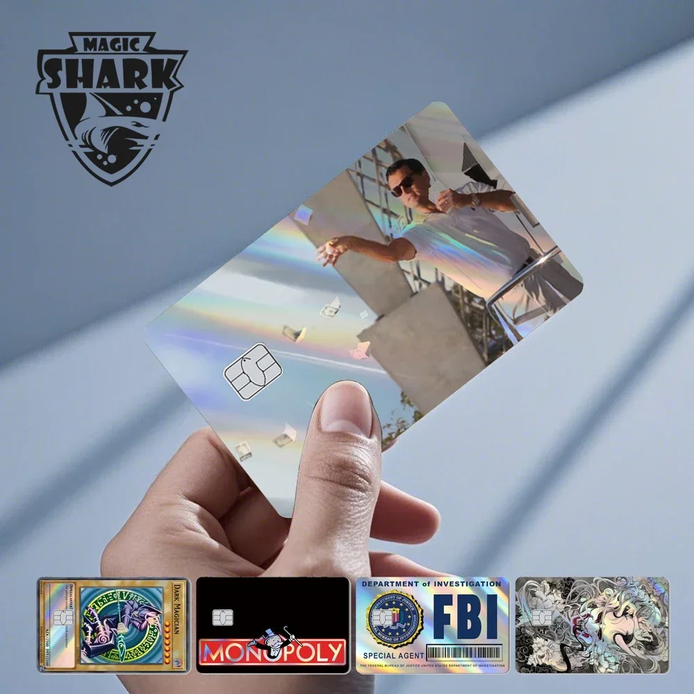 

Magic Shark Evil FBI Holographic Laser Shinny Money Credit Bank Debit Film Skin Sticker Cover No Fade