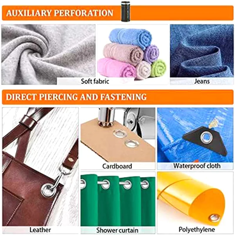 مجموعة كماشة العيينة AA80، مجموعة أدوات جروميت 3/8 بوصة 10 مم مع 500 ثقوب معدنية للجلد/الحزام/الأحذية/القماش متينة