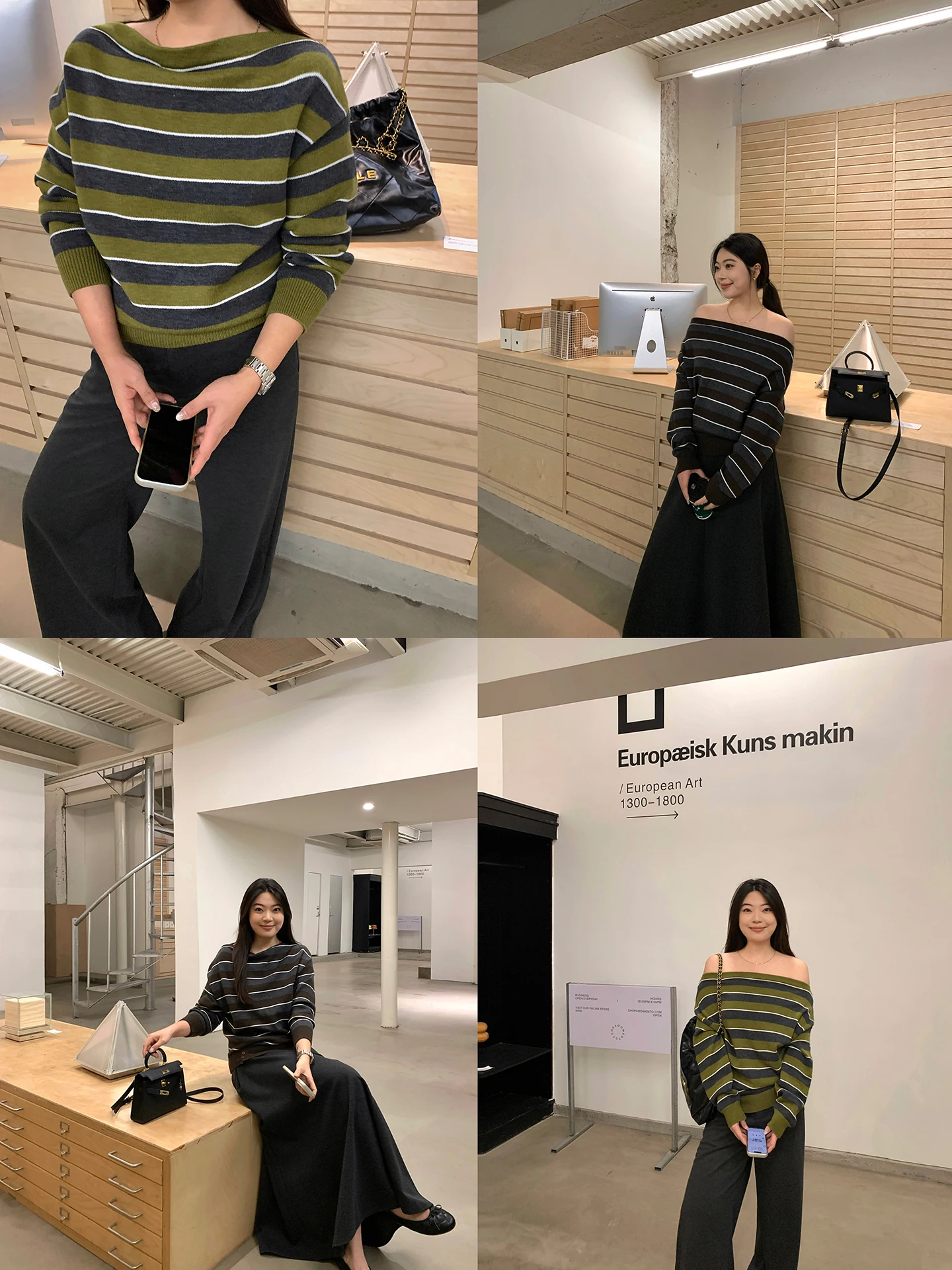 

Lin Da Hui Soft Cozy Two-Way Wear Loose Women's Sweater Autumn Winter plus Size Fluffy oulder Baring Top for Plump Girls