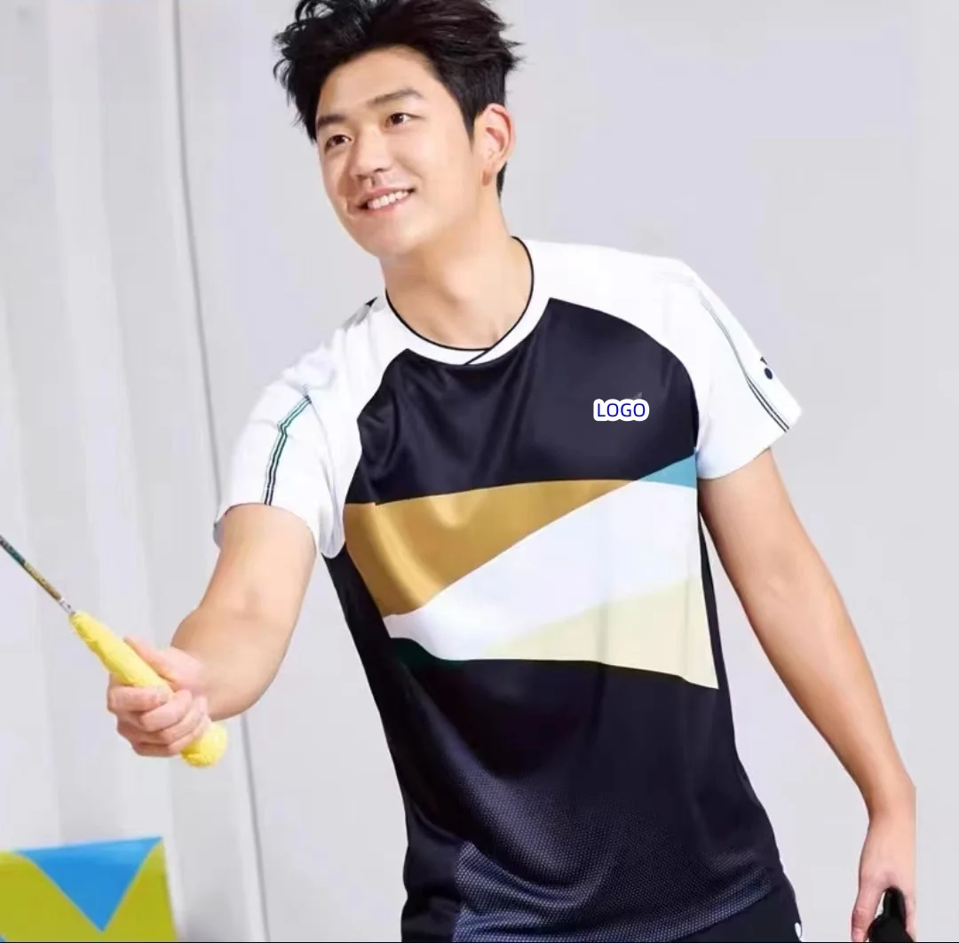 Custom YY men's and women's badminton tennis T-shirt Quick drying material breathable sweat absorption can print numbers and nam