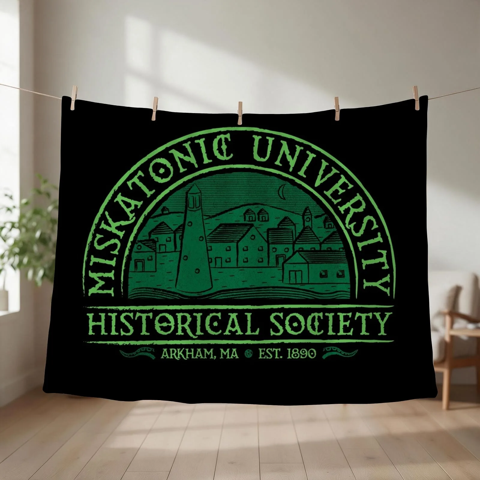 Miskatonic Historical Society Throw Blanket couch cozy soft plush fuzzy picnic outdoor blanket