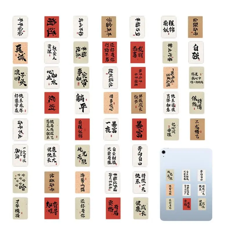 Classical Chinese Stickers 60pcs Traditional Calligraphy Stickers Decals Home Decorations Chinese Theme Stickers For Phone