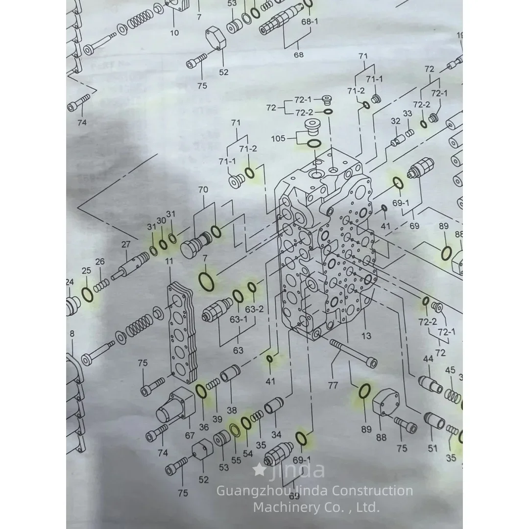 Parti dirette dell'escavatore in fabbrica 669-24900701/669-97700200 Valvola di sicurezza secondaria adatta per KATO 820-R Alta qualità