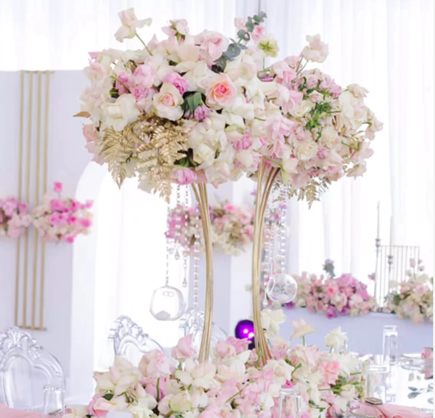 5pcs/10pcs 80cm )Ring Table Stands for Flowers pedestal flower frame Luxury Table Flowers Decoration for Party Table