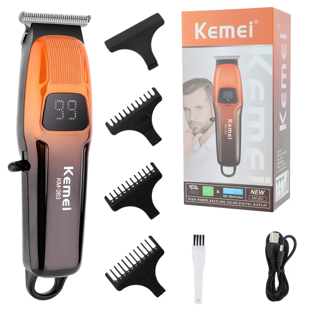 Kemei Hook type Digital Hair Clipper Mini Portable Hair Clipper with Head Pushing and Hair Salon Special Hair Clipper