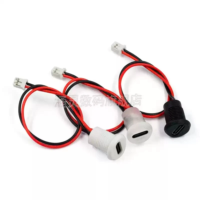 1PCS 2Pin - 6Pin USB-C Connector Type-C Waterproof with PH 2.0 nut locking Panel mounting TPC Waterproof Fast Charging jack por