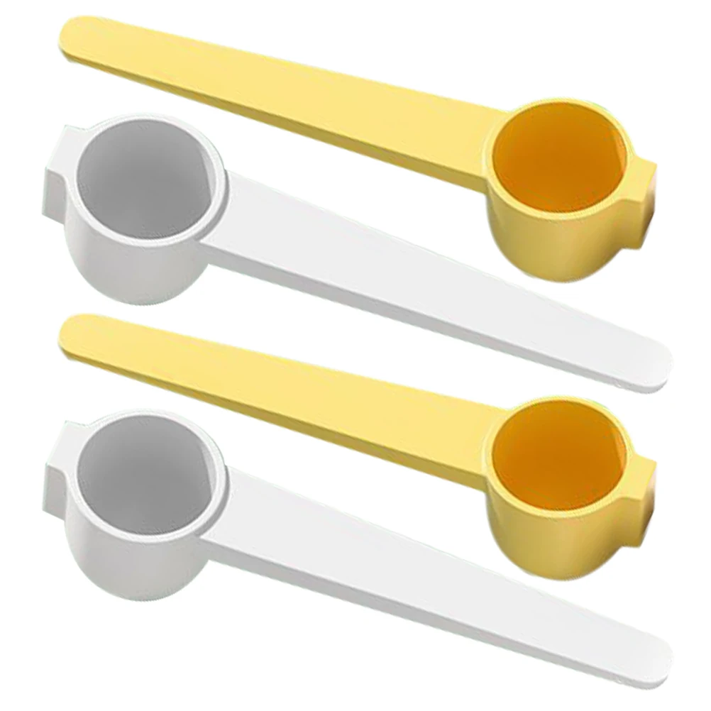 

4 Pcs Milk Powder Spoon Sturdy Plastic 2 White 2 Yellow Long H Measuring Scoop Kitchen Gadget Powder tablespoon