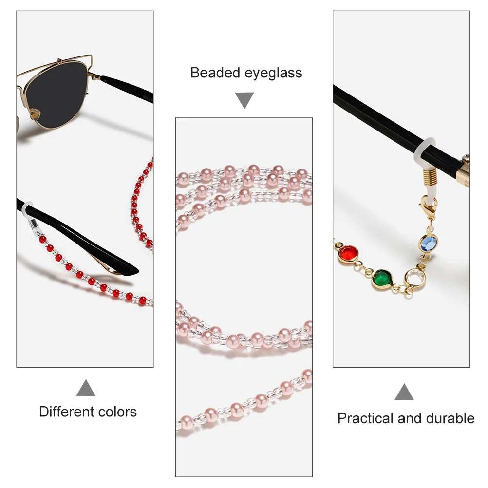 

5Pcs Anti-Slip Eyeglass Chains Beaded Adjustable Strap Holder Glasses Necklace String Holder Eyewear Accessories