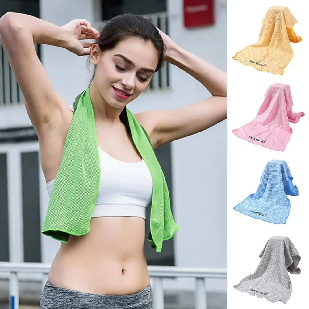 100*30cm Cooling Fitness Towel Quick Drying Sweat Absorbing Breathable Large Rectangle Gym Yoga Workout Outdoor Sports Towel