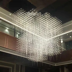 Nordic Luxury Large LED Chandeliers Hotel Customized Decoration Indoor Lighting Restaurant Hanging Lamp Exhibition Light Fixture