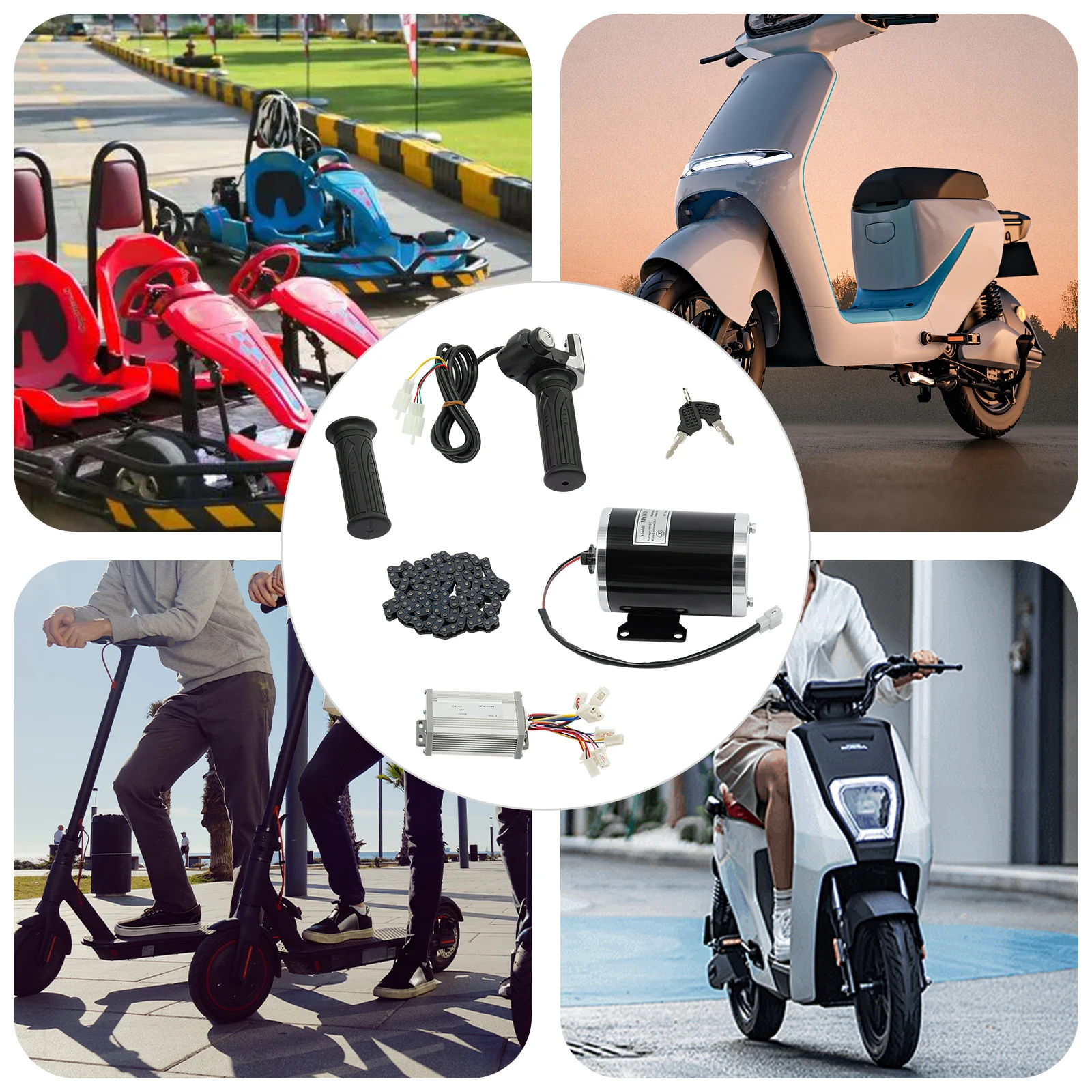 

000W 120KG Brushed Motor Kit，with Controller and Throttle, Brushed DC Motor for Electric Scooter, E-bike Modification