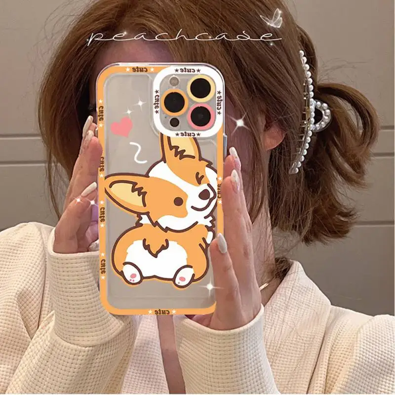 Cute Corgi Phone Case for iPhone 11 12 13 Mini Pro Max 14 Pro Max Case shell