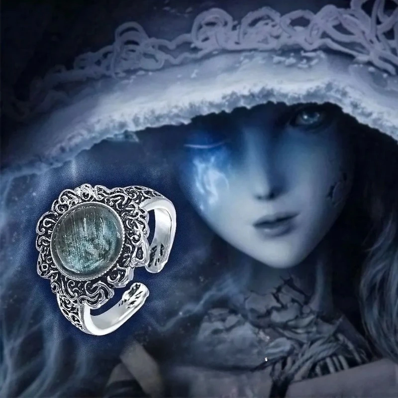 Juego Elden joyería periférica Ranni anillo de luna oscura accesorios de utilería de Cosplay ajustables decoración Fans coleccionar regalos Juguetes