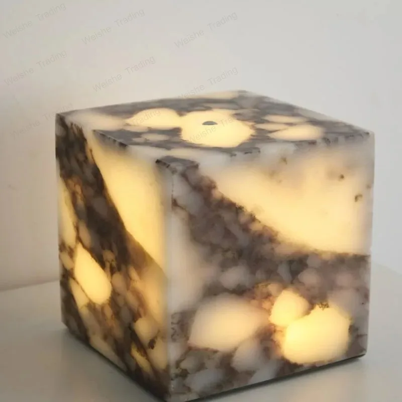 

Modern Novelty Natural Stone Night Light Charge Parlor Bedroom Shop Atmosphere Lamp Art Deco Marble Dropshipping