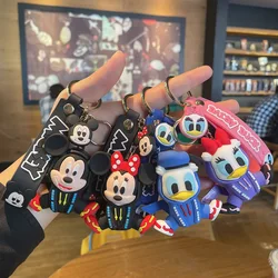 Anime Cartoon Disney Keychain Mickey Mouse Stitch Figure Minnie Donald Duck Piglet Key Chain Model Kids Toys Children Gift