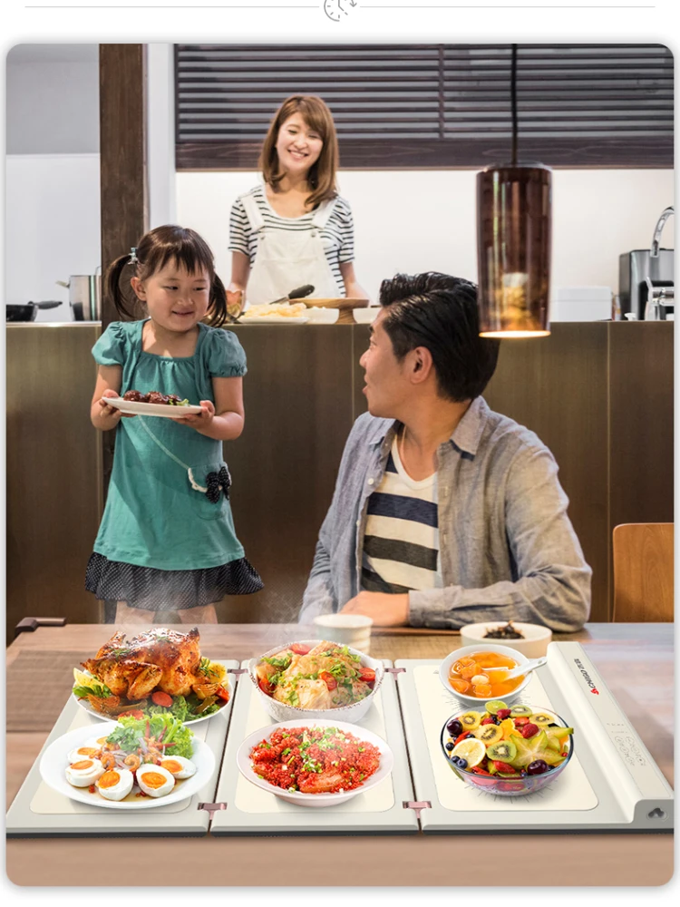 CHIGO ไฟฟ้าความร้อนเครื่องครัวหม้อเก็บความร้อนกาแฟพับแผ่นอุ่นเครื่องอุ่น Multi-Functional อาหารร้อน