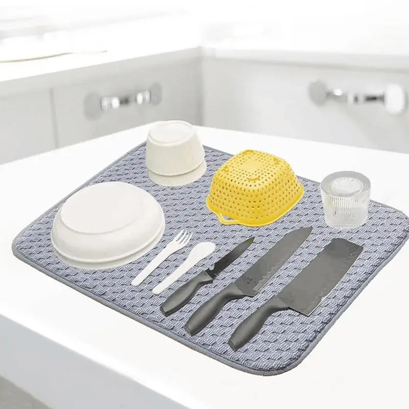 

Microfiber Dish Drying Mat Dish Drying Pad Slip Resistant Dishwashing Mat Dish Drying Pad Quick Dry Stylish Kitchen Accessories