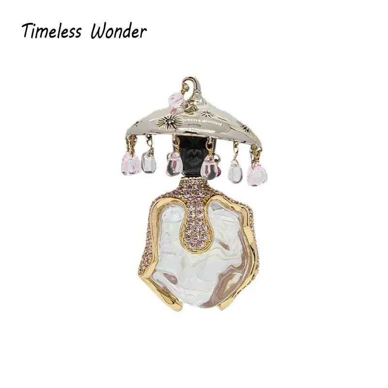 

Timeless Wonder Fancy Zircon Resin Figure Brooch Pins for Women Designer Jewelry Top Luxury Rare Trendy Gift Classy 7523