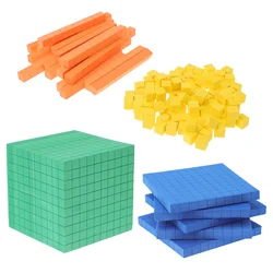 Math Counting Cube Bright Color Kids Toy Fine Polished Educational Plaything Drafting Supplies Measurement Aid Teaching