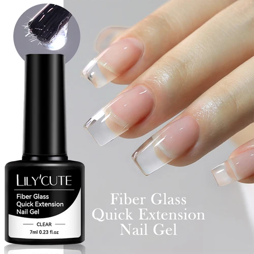 LILYCUTE-Gel de uñas reparado con fibra de vidrio, 7ML, fibra rota, extensión de seda, Gel de extensión rápida, acrílico, esmalte UV transparente, manicura