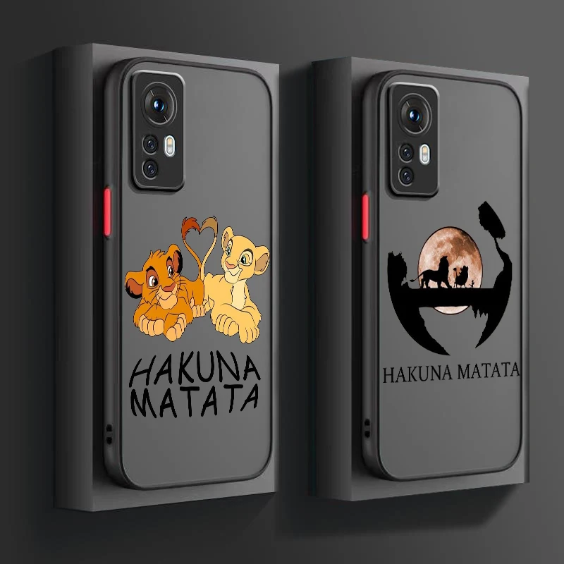 Lion King HAKUNA MATATA Frosted Translucent For Xiaomi Mi 13 12 12T 11T 11 11i 10T 10 9T Pro Lite Ultra 5G Funda Phone Case