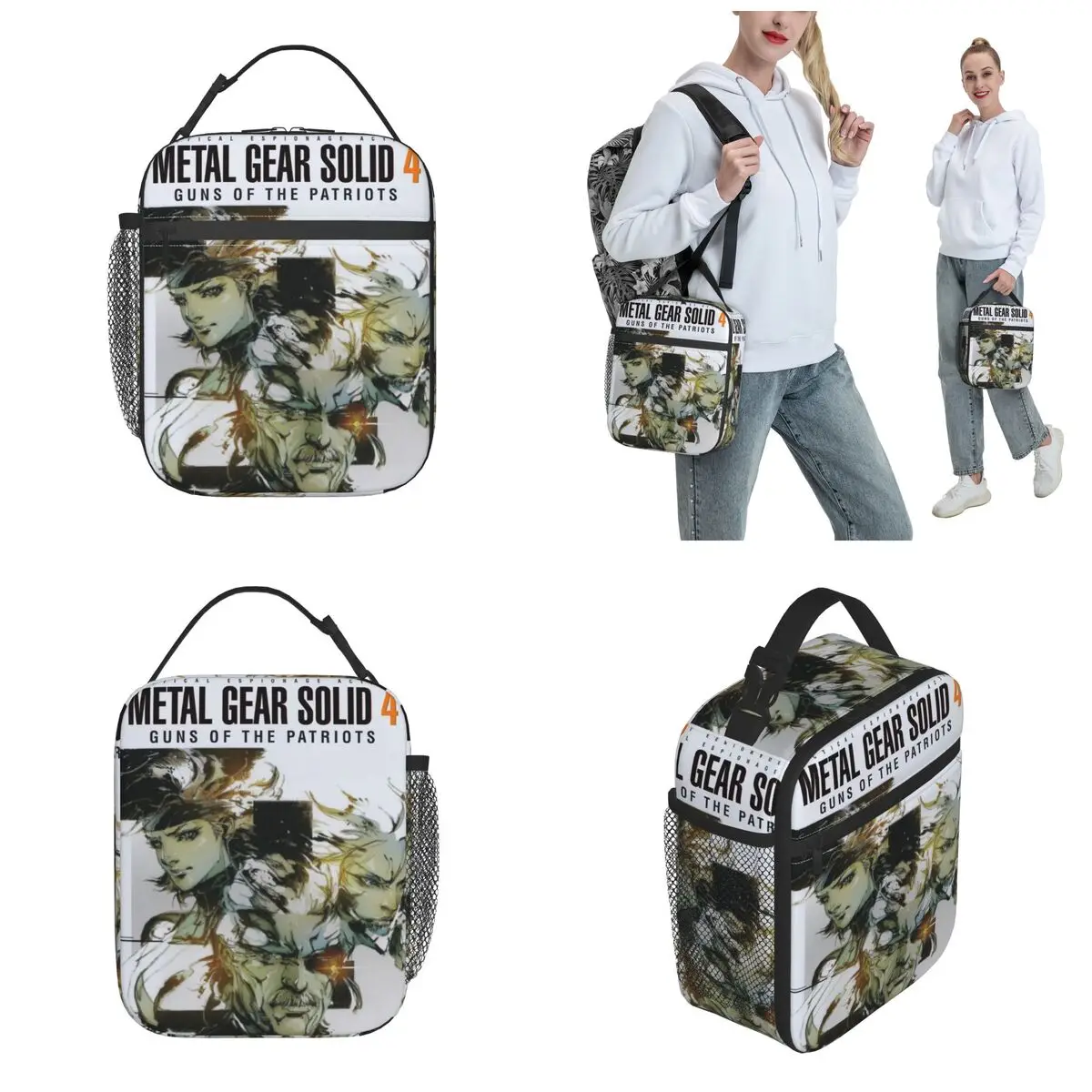 Metal Gear Solid MGS4 Games Merch Insulated Lunch Bag For Office Solid Snake Food Storage Bag Portable Cooler Thermal Lunch Box