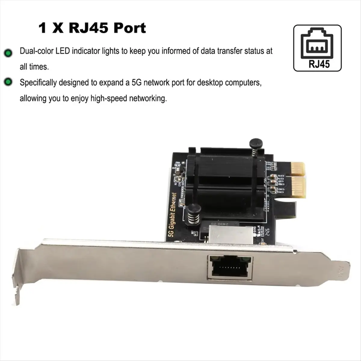 2026 جديد + 5G Pcie إلى RJ45 بطاقة الشبكة RTL8126 رقاقة جيجابت إيثرنت PCI بطاقة الشبكة السريعة 10/100/2500/5000Mbps لسطح المكتب