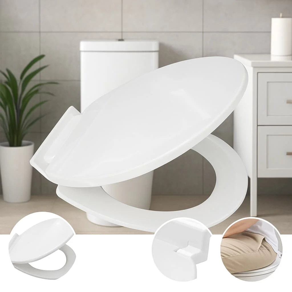 

Универсальное сиденье для унитаза с плавным закрыванием Easy Fit, подходит для большинства унитазов