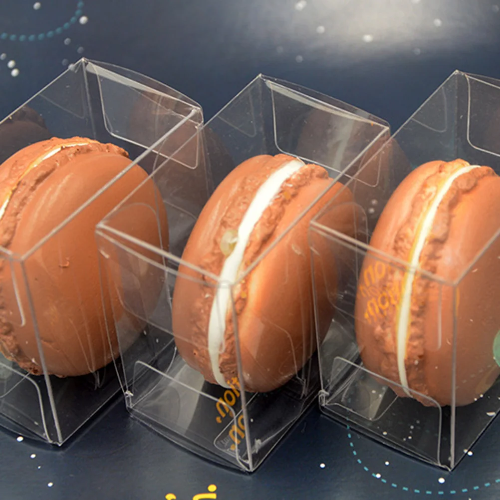 

10Pcs Macaron Packaging Box Transparent Pet Candy Box for Wedding Birthday Party Favor Macaron Storage Biscuit Container