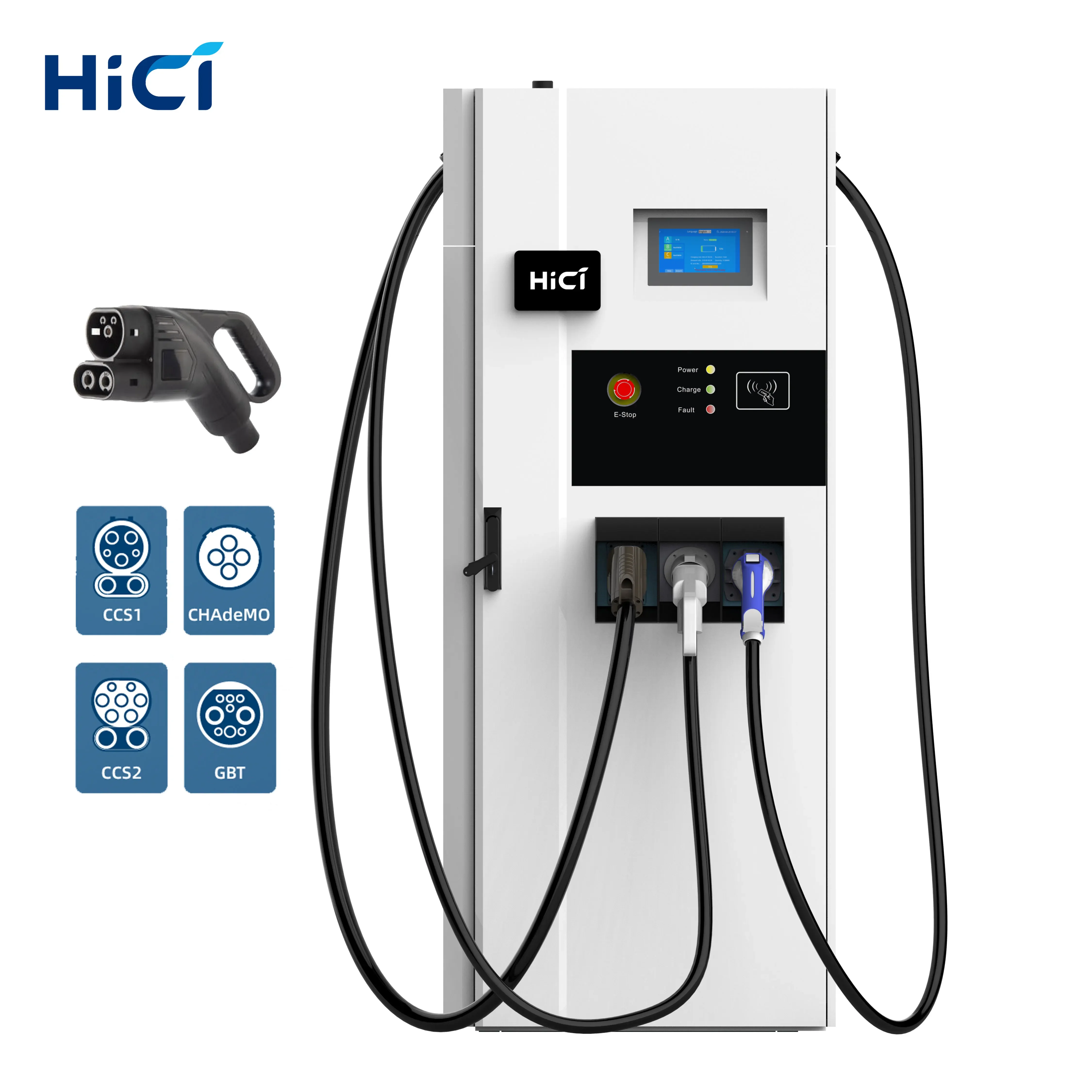 HICI 60-180KW Electric Vehicle Car DC Fast Charging Station CCS CHAdeMO IEC Standard OCPP1.6J Dc Ev Charger for Electric Car