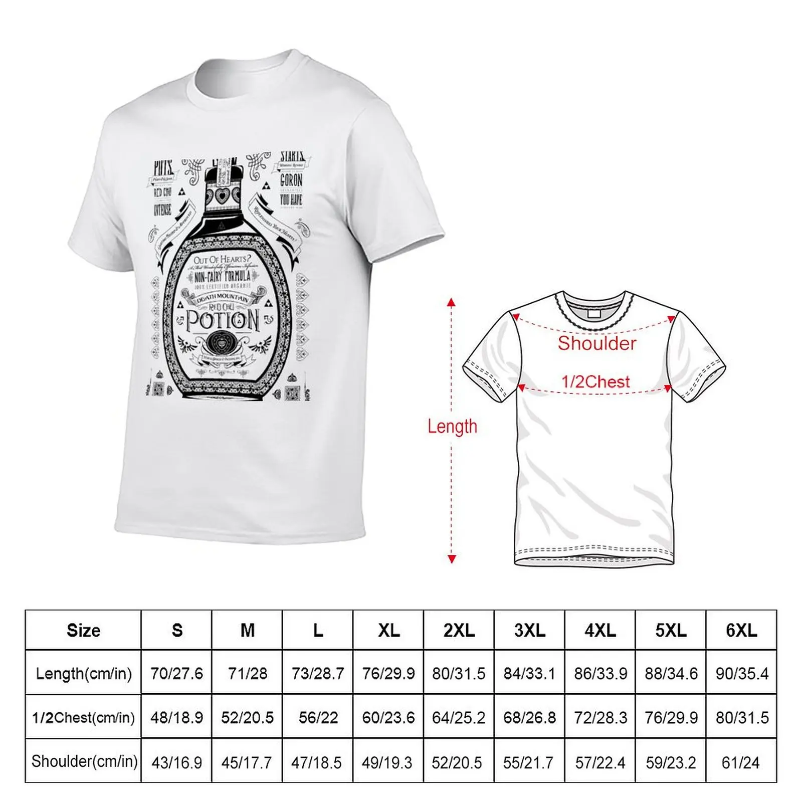 Red Potion Geek Art T-Shirt Trendy Print Short Sleeve T-Shirt