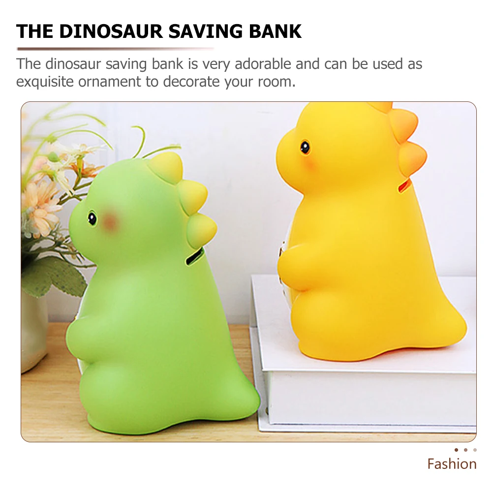 

Dinosaur Piggy Bank Coin Money Jar Animal Cartoon Cute Banks Vinyl Child