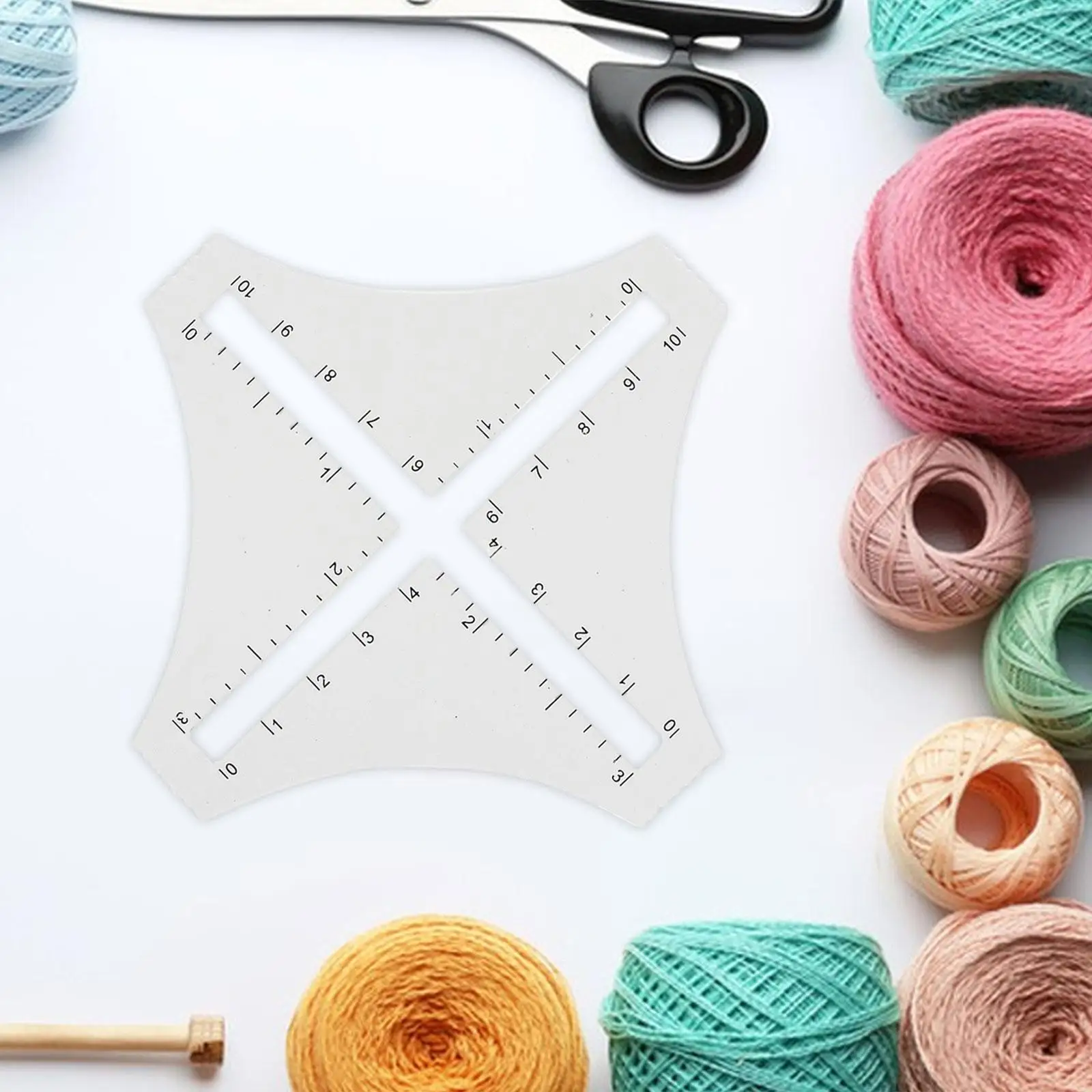 Transparent Acrylic Knitting Density Gauge Ruler Four Corner Patchwork Template for Sewing Projects