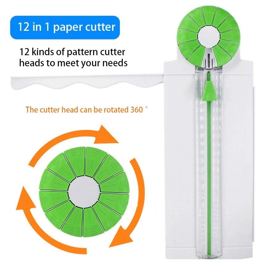 Multi Functional Paper Cutter 360 ° Rotary Head 12 Types Of Sliding Lace Hand Cutting Art Tools