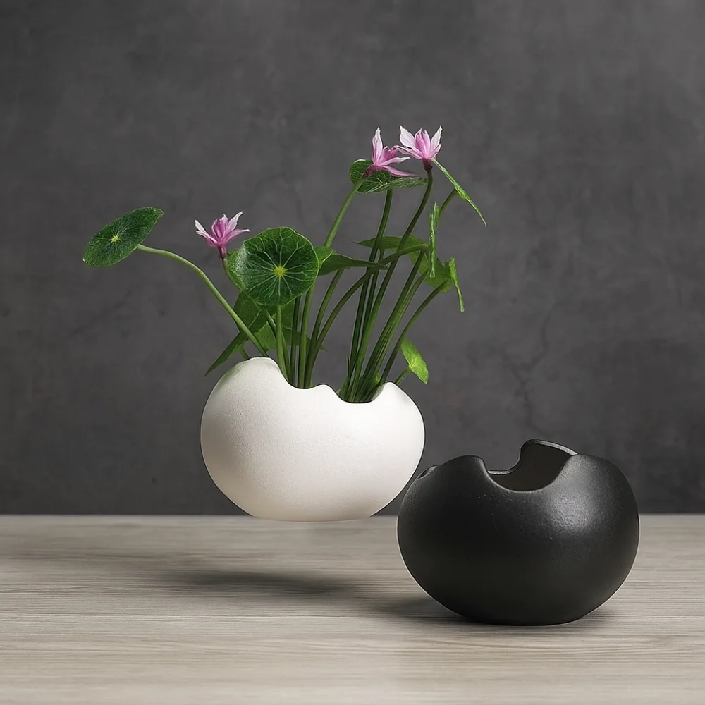 Ceramic Flowerpot Broken Eggshells Shapes Decorative Succulent Plant Container Hydroponic Flower Holder Living Room