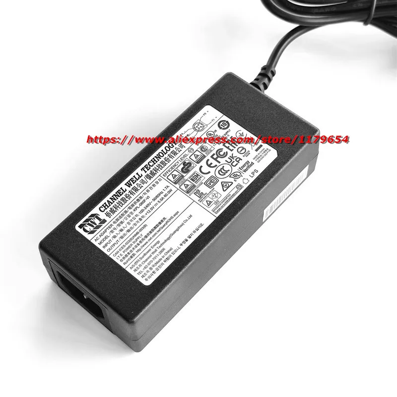 حقيقي KPL-060F-VI 12V 5A 60W CWT AC محول ل CWT Hikviison DS7208HUHI-K2 DS-6716HUHI-K WH-D5216 7816HW 7808HW شاحن
