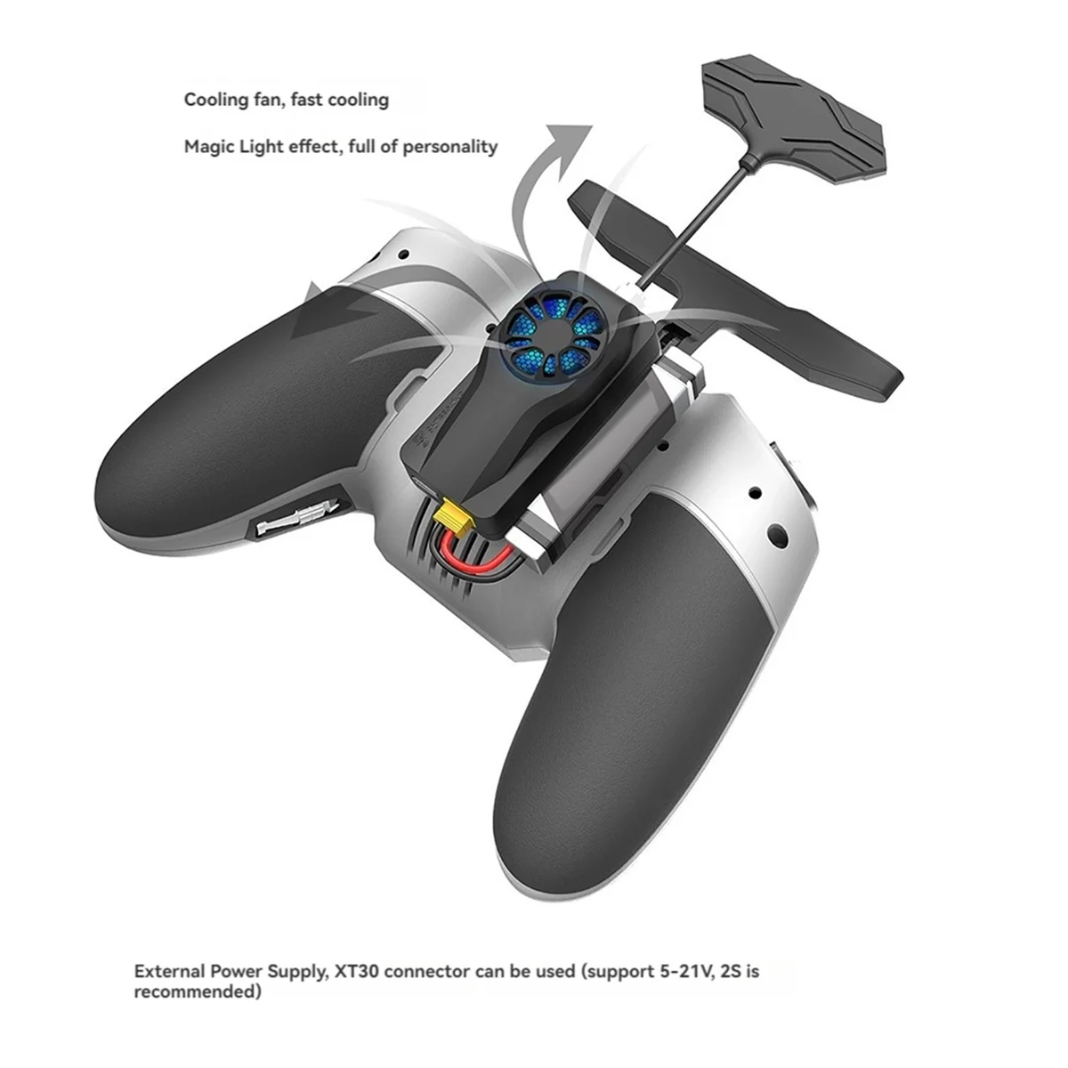 エマックスエアリスリンク-受信機および送信機キット,rx tx,rc飛行機用冷却ファン付き,fpvドローン,elrs mini,2.4ghz,1w