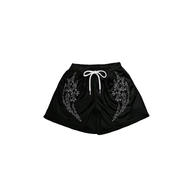 2026 Summer American Y2K Thorn 3D Printed Shorts Large Loose and Versatile Men and Women's New Street Casual Shorts Streetwear