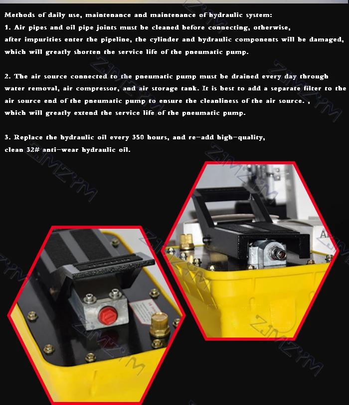 Girder Correction Pneumatic Hydraulic Pump Foot Hydraulic Pump Manual Pump Power Unit 70Mpa 2.3L 0.75-0.95/L MIN