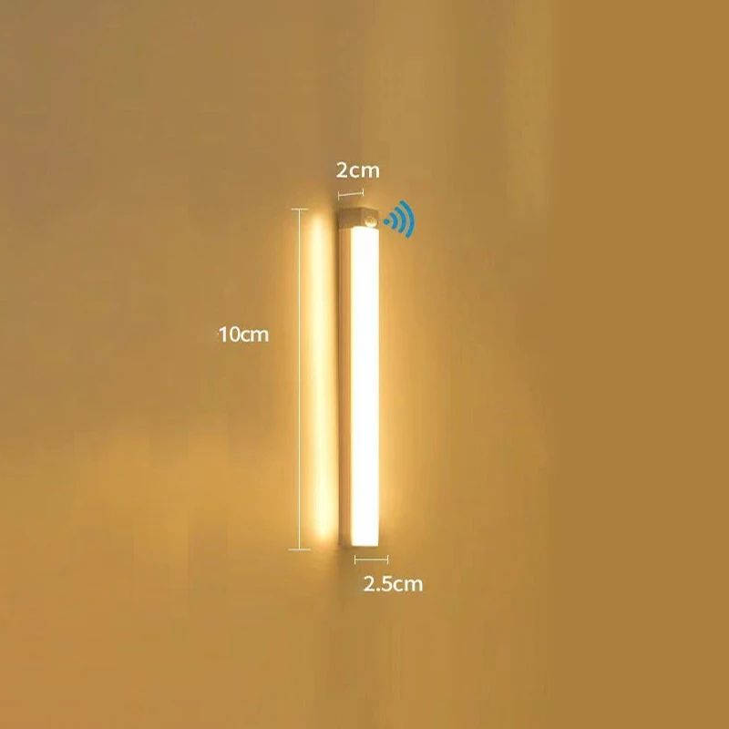 LED Motion Sensor Light Wireless LED Night Light Type C Rechargeable Light Cabinet Wardrobe Lamp Staircase Backlight For Kitchen
